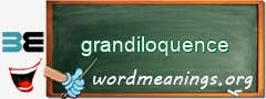 WordMeaning blackboard for grandiloquence